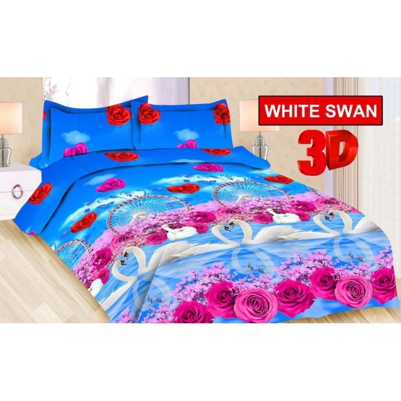 Sprei Bonita 180x200 Sprei Bonita King Sprei Bonita No 1 Motif Angsa White Swan