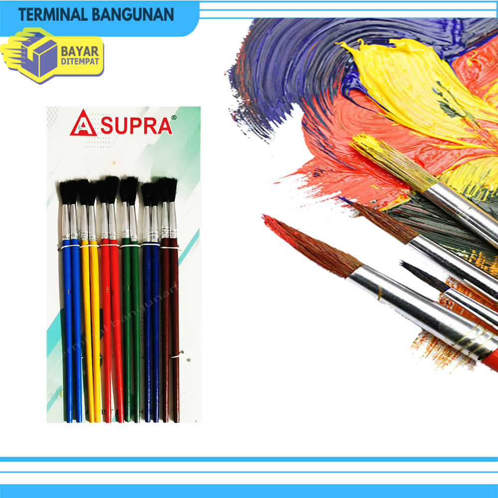 

KUAS LUKIS ( 1 SET ) KUAS LUKIS/KUAS CAT AIR/KUAS GAMBAR/KUAS WARNA WARNI