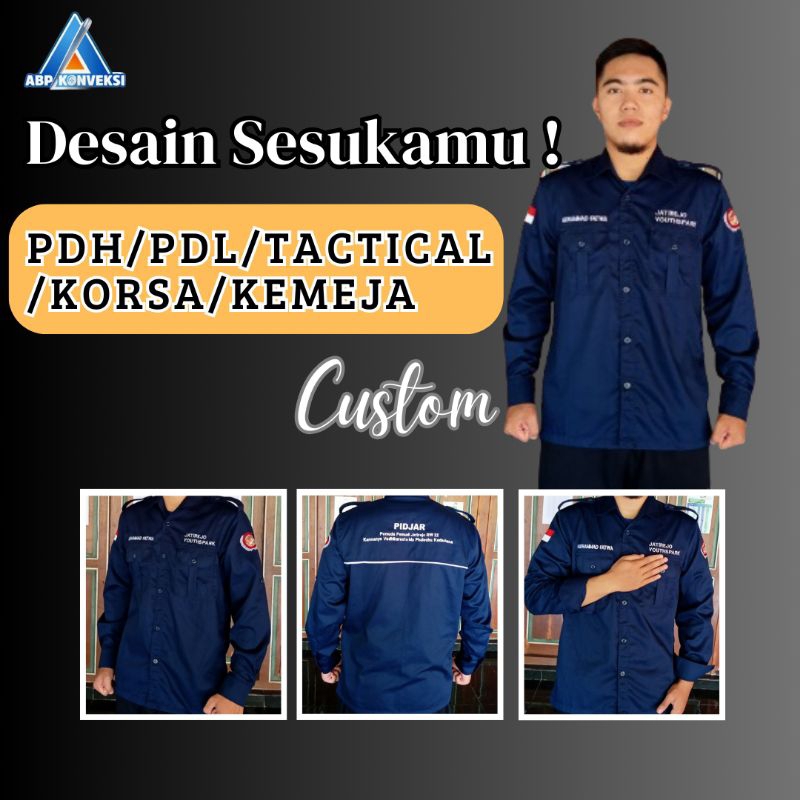 KEMEJA TACTICAL/PDH/PDL/KORSA/KEMEJA CUSTOM/BIKIN PDL/SERAGAM KANTOR/SERAGAM ORGANISASI/BAJU KANTOR