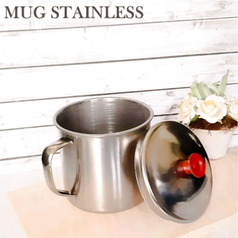 Cangkir Stainless Mug Stainless Custom Sablon Logo 1 Warna Sablon Mug Stainless