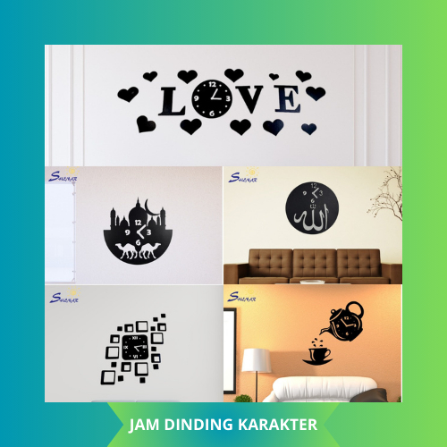 JAM DINDING DIY KECIL TEMPEL KARAKTER / JAM DINDING TEMBOK / ANATOG 3D GIANT MODERN CLOCK, SHENAR