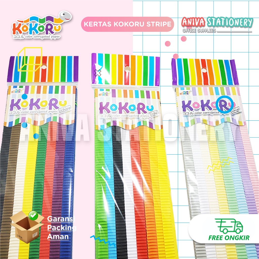 

KOKORU KERTAS STRIPE BERGELOMBANG ICHI ICHIGO ICHIRO CORRUGATED PAPER