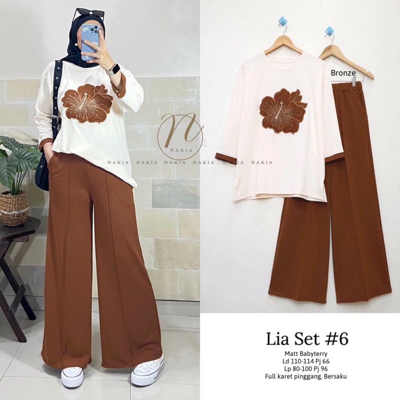Lia setelan celana wanita best seller