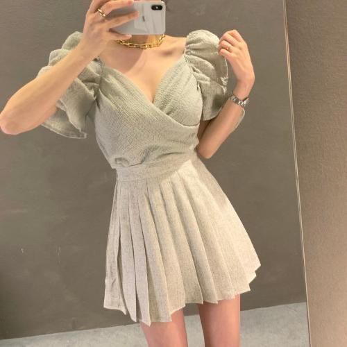 JODIE BLOUSE CROP TOP CREPE WANITA KOREAN STYLE IMPOR KEKINIAN