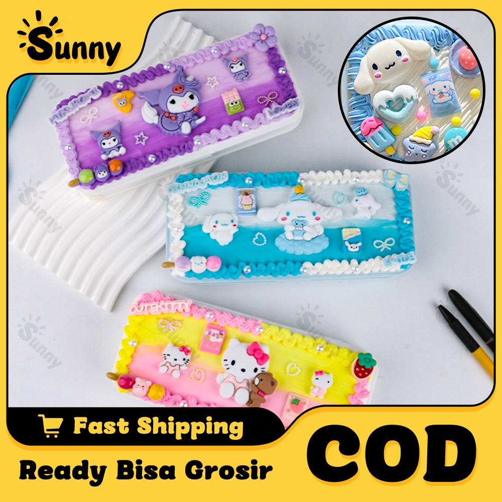 

DIY Cream Clay Pencil Case 1 Set Tempat Pensil Menghias Kotak Alat Tulis Buatan Tangan Anak-anak