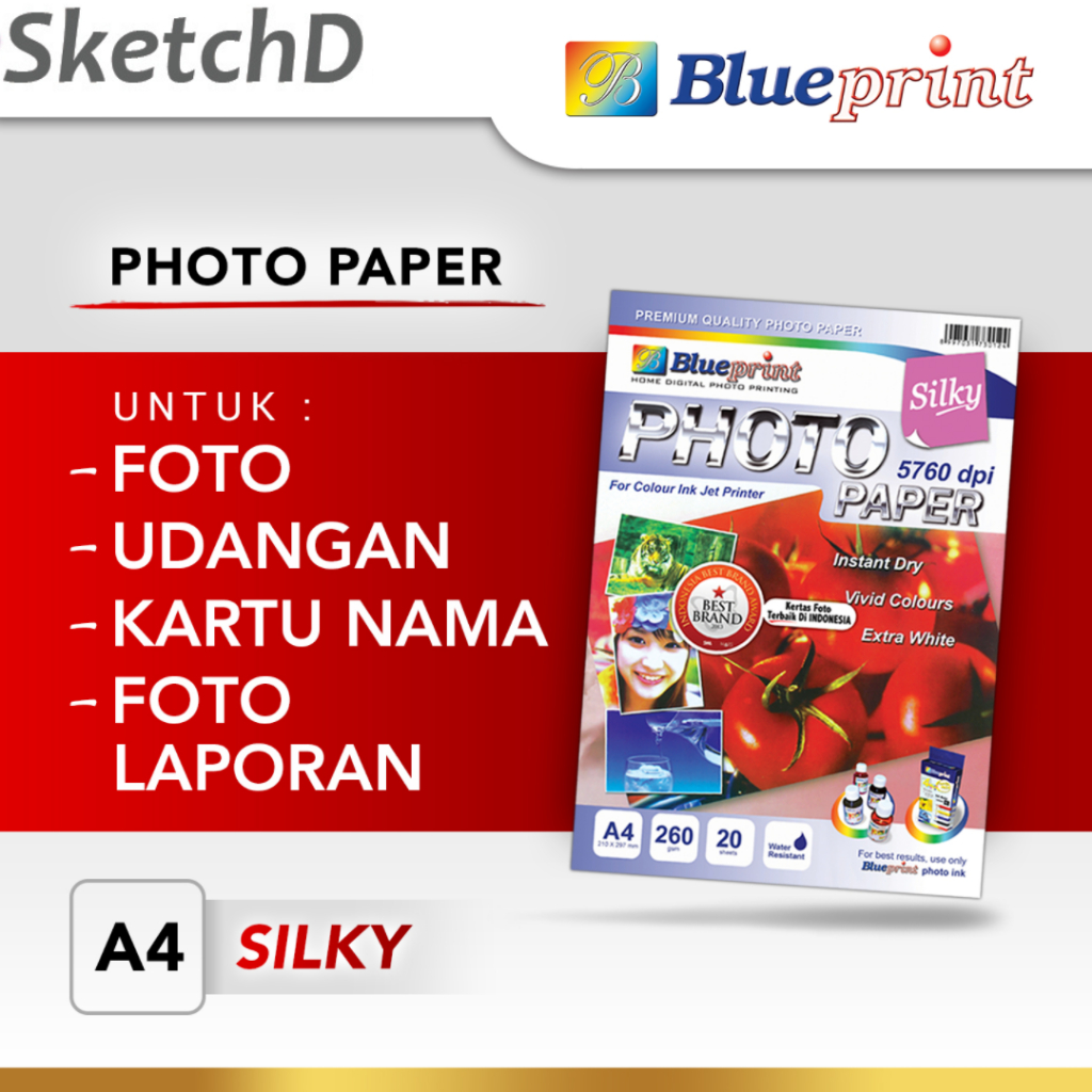 

Kertas Foto Silky A4-260 Blueprint Printer Photo Paper