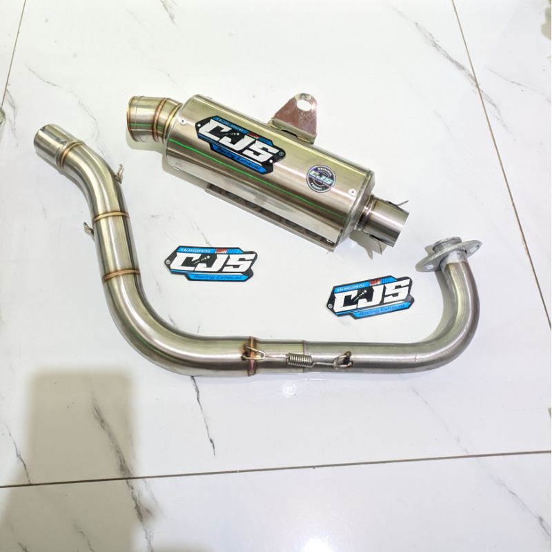 Knalpot CJS best3 20cm Beat karbu beat fi Scoopy kolong bawah inlet 38mm