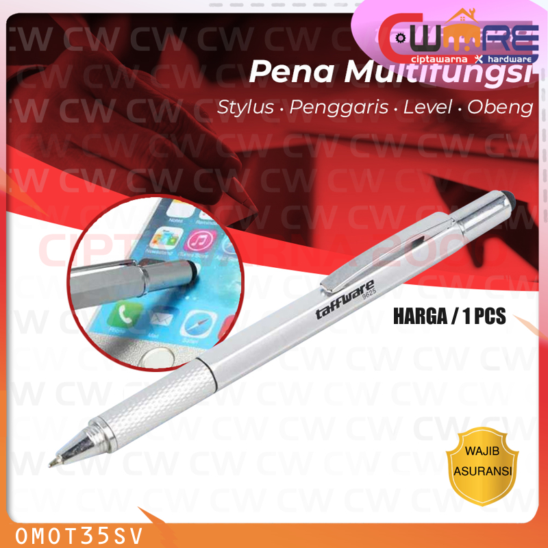 

Pena Multifungsi Stylus + Penggaris + Level + Obeng - BDB CwNs
