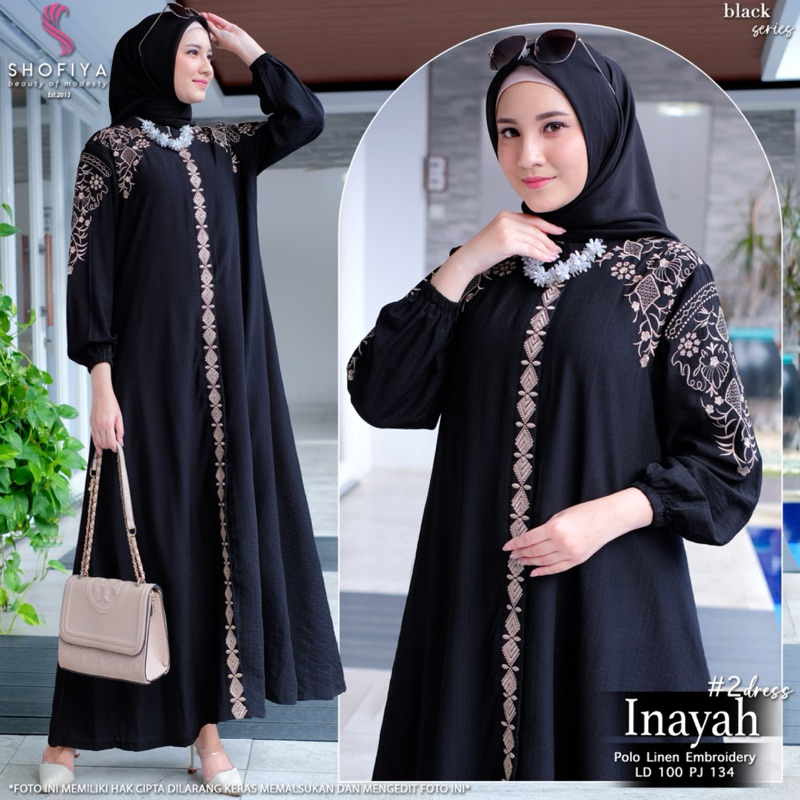 INAYAH 2 DRESS GAMIS EMBROIDERY ORI SHOFIYA