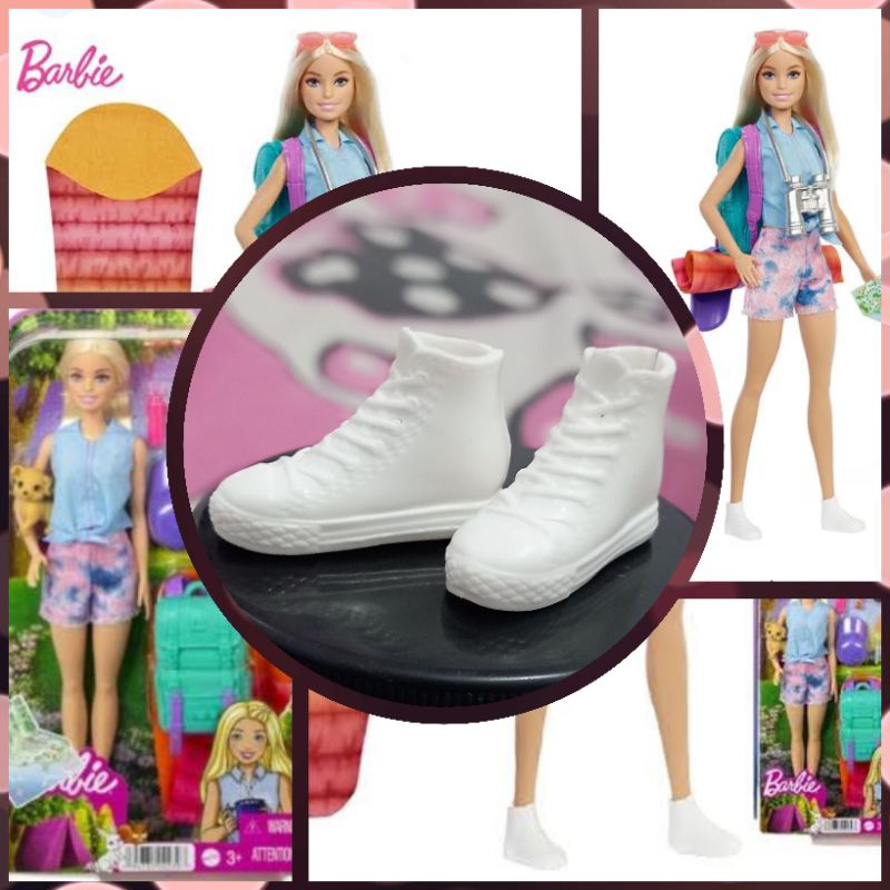 Sepatu Kets Putih Semi Boots Barbie Doll Camping MALIBU