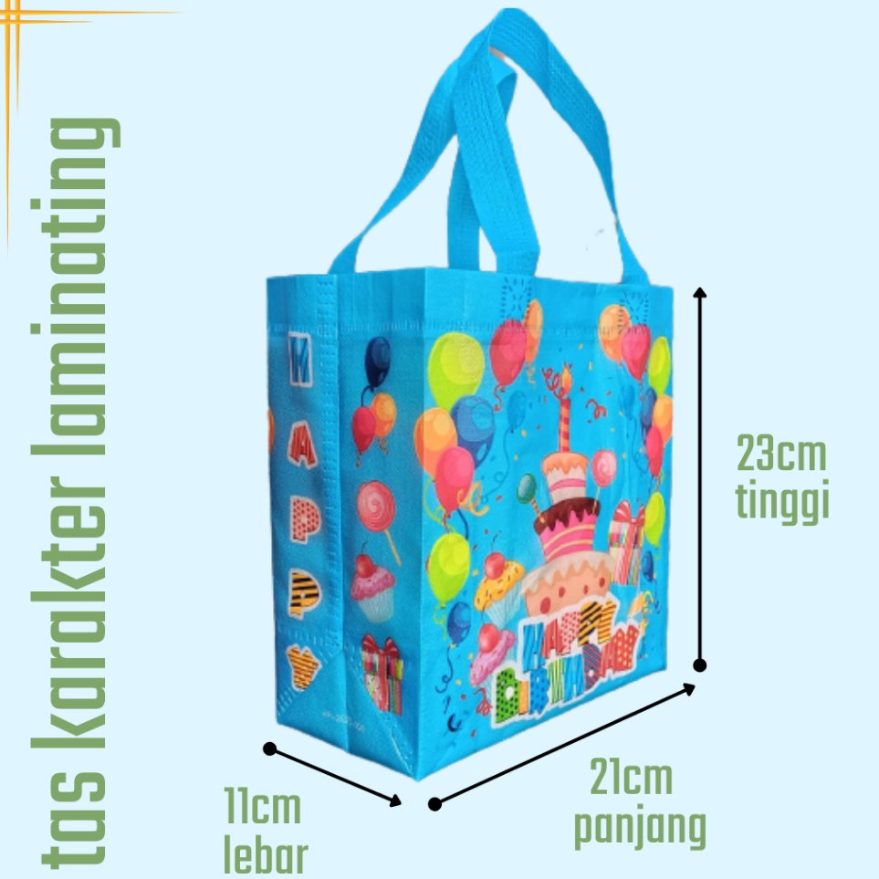 

Produk Keren Tas box karakter laminasi uk 22x11x23 per pack 1pcs