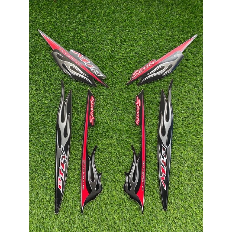 striping mio sporty motif api hitam