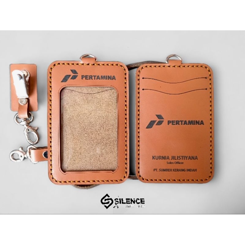 

Name Tag Holder Kulit - Id Card Holder Kulit - 2 Lapis Premium
