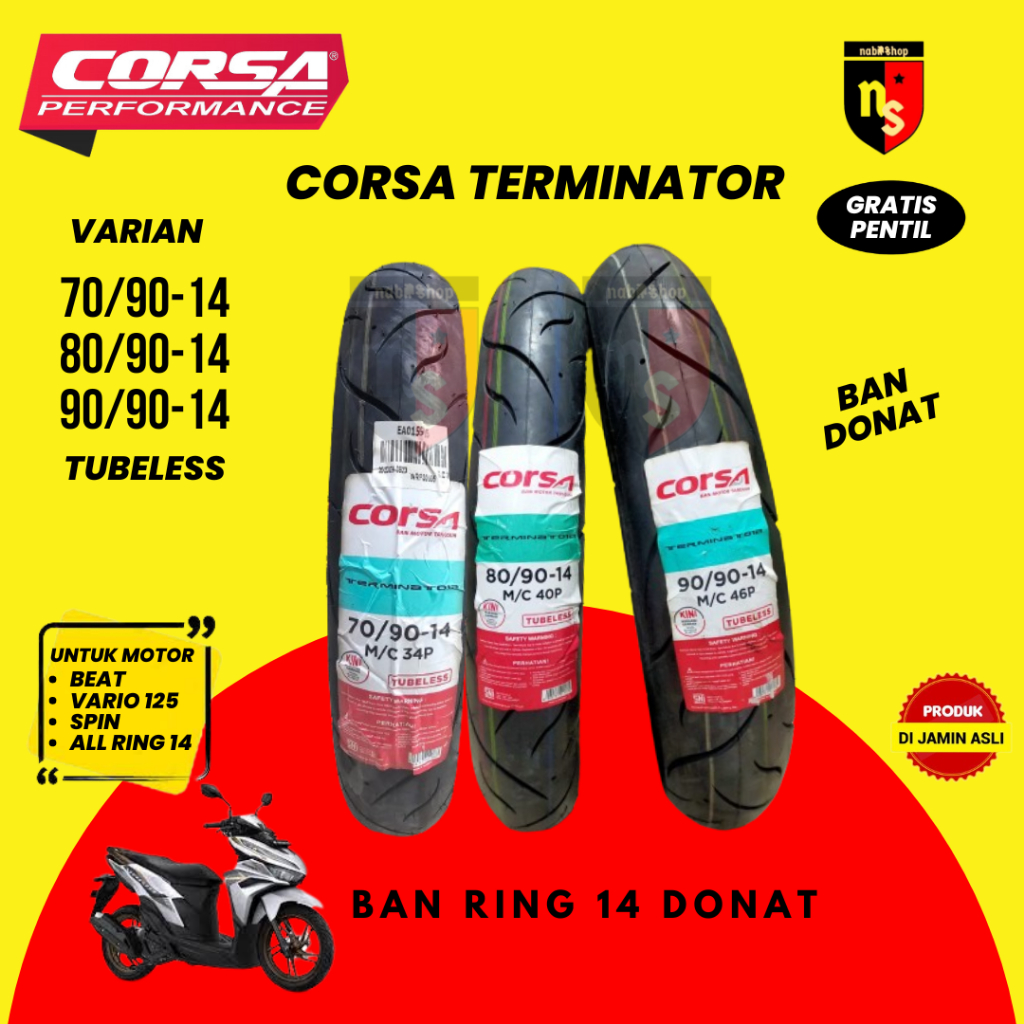 Ban Corsa Ring 14 Matic Corsa Terminator Ban Donat Free Pentil Tubeless