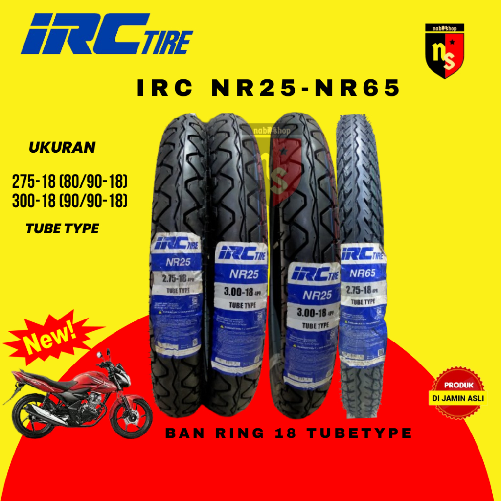 BAN LUAR MOTOR IRC RING 18 RX KING TYPE NR25 TUBETYPE