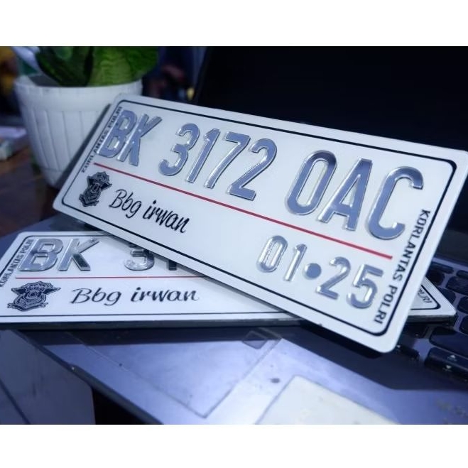 Plat Nomor motor Timbul Crome baud tanam