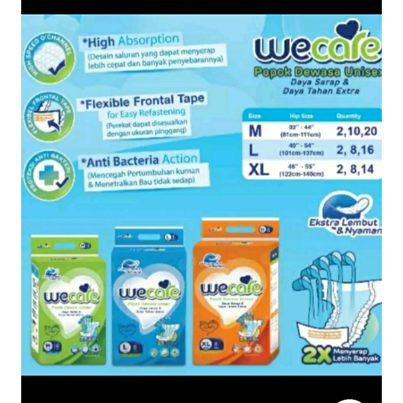 WE CARE  DIAPERS PAMPERS DEWASA / popok dewasa isi 2 pcs