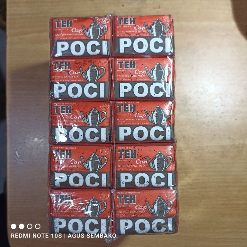 

1 bal teh cap poci coklat merah 8 gram isi 50 bungkus