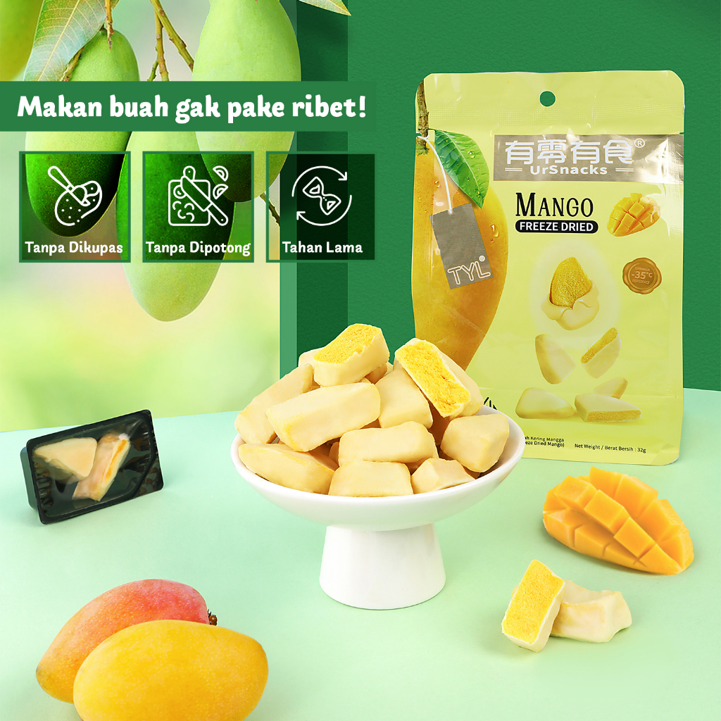 

URSNACK Freeze Dried Pure Mango - Snack Keripik Buah Mango