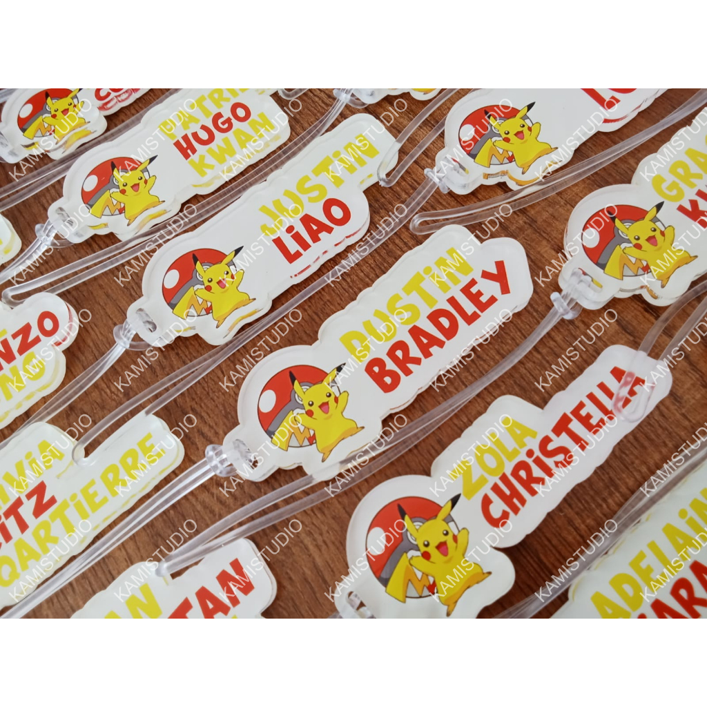 LUGGAGE TAG POKEMON 3 BARIS NAMA LENGKAP /GANTUNGAN TAS NAMA / BAG TAG PRINTING NAMA / KADO CUSTOM N
