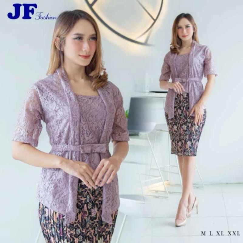 Setelan Kebaya Kutu Baru Brokat Pendek Atasan Kebaya Modern Nadira Baju Kondangan Remaja Kekinian