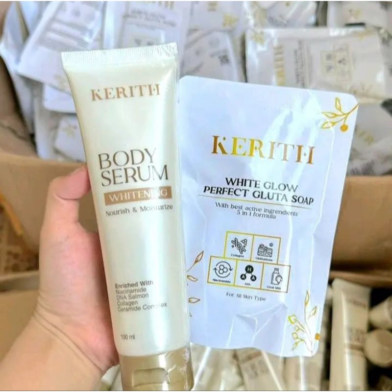 Bundling Kerith Body Whitening Body Serum + Whitening Gluta Glow Soap