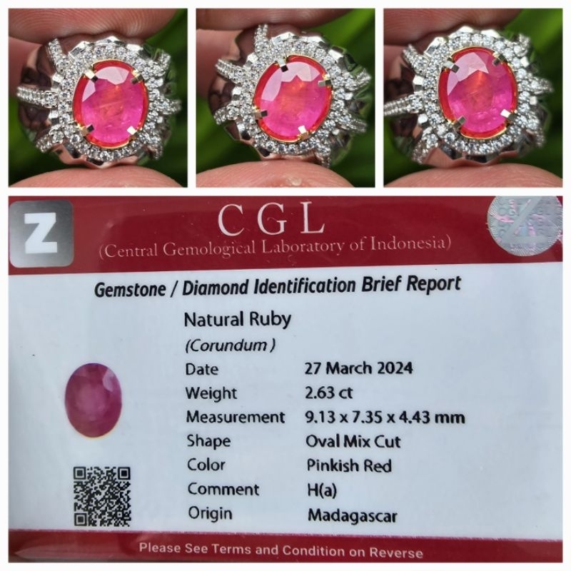 Natural Ruby Heat A Top Luster Memo 2.63 crt