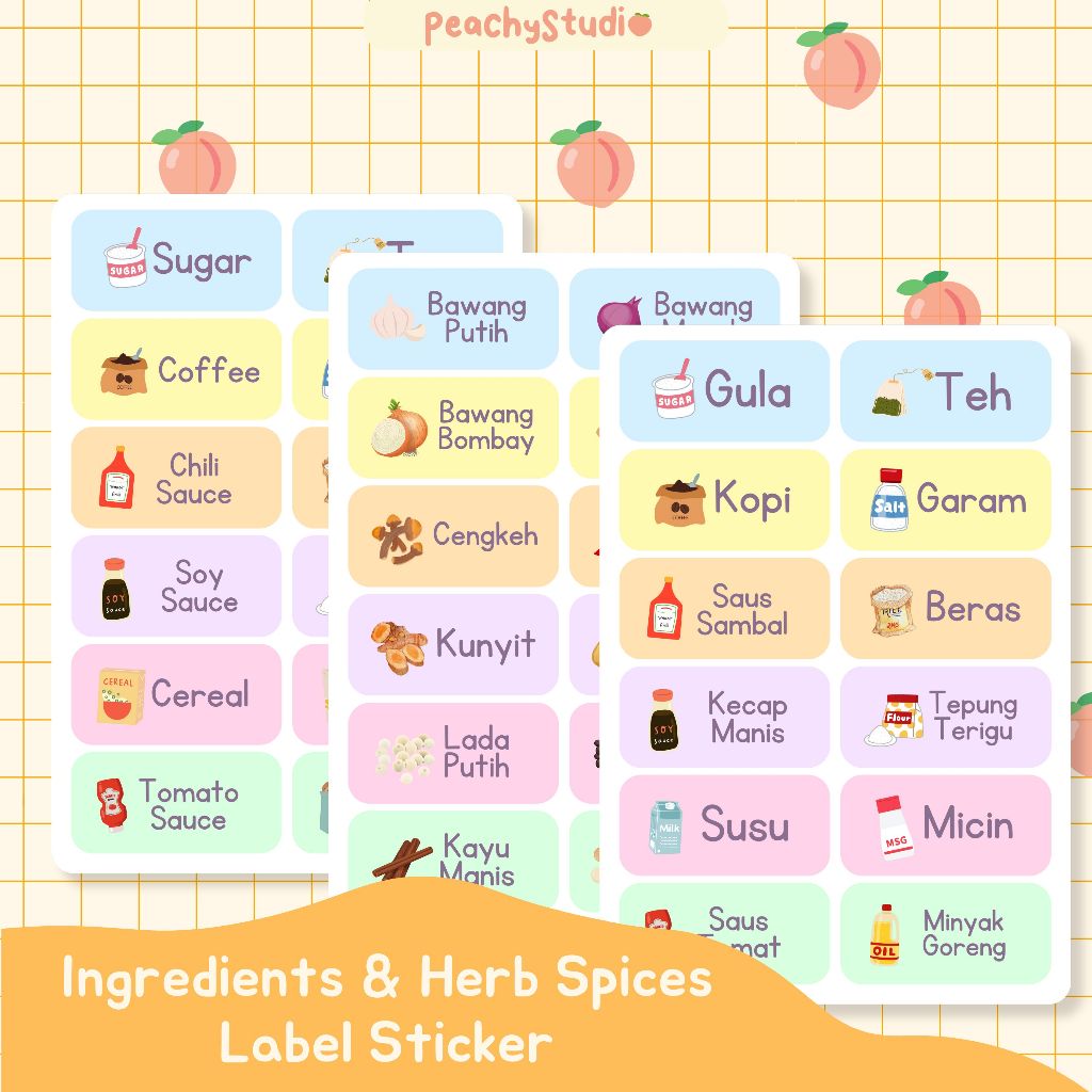 

Aesthetic Bumbu Dapur Sticker Label stiker