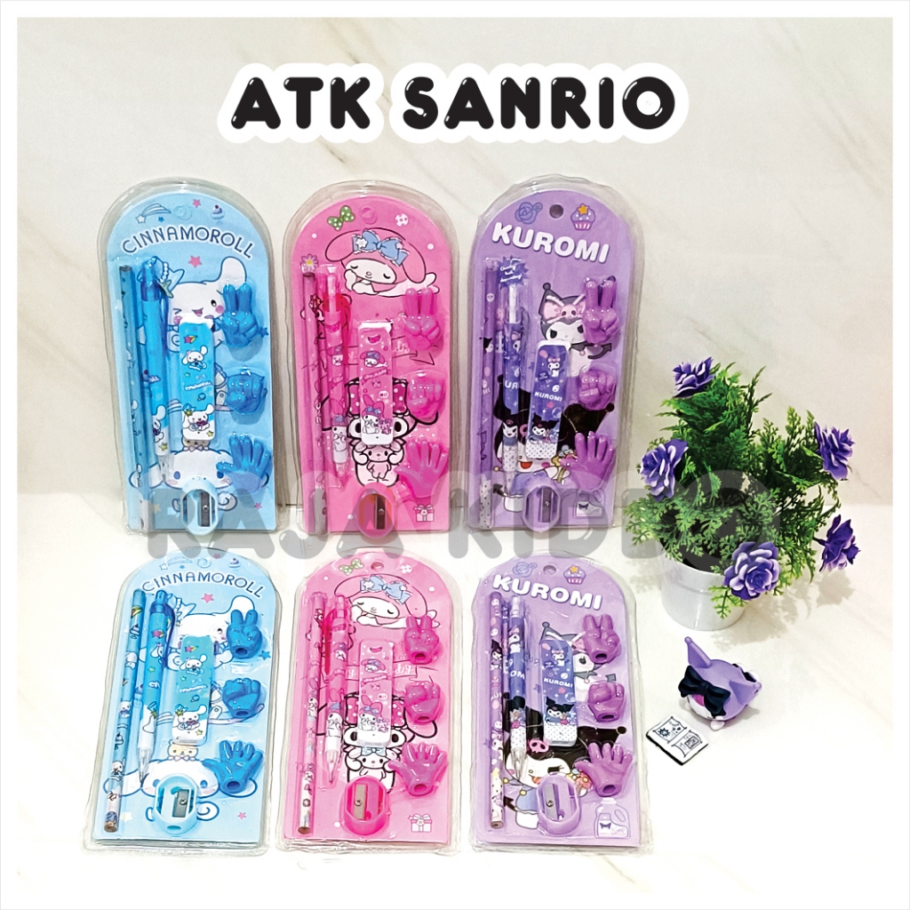 

Alat Tulis Set Sanrio 7in1 isi Pensil Rautan Pensil Mekanik Penghapus Stationary ATK Anak Sekolah