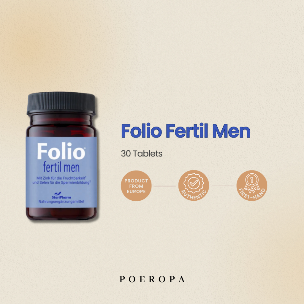 Folio Fertil Men 30 Tablets | Suplemen Promil Pria | Dietary Supplement Support Sperm Formation