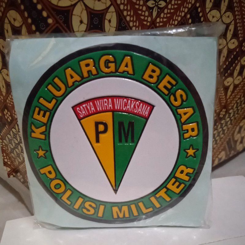 

Stiker embos logo polisi Militer bulat hijau