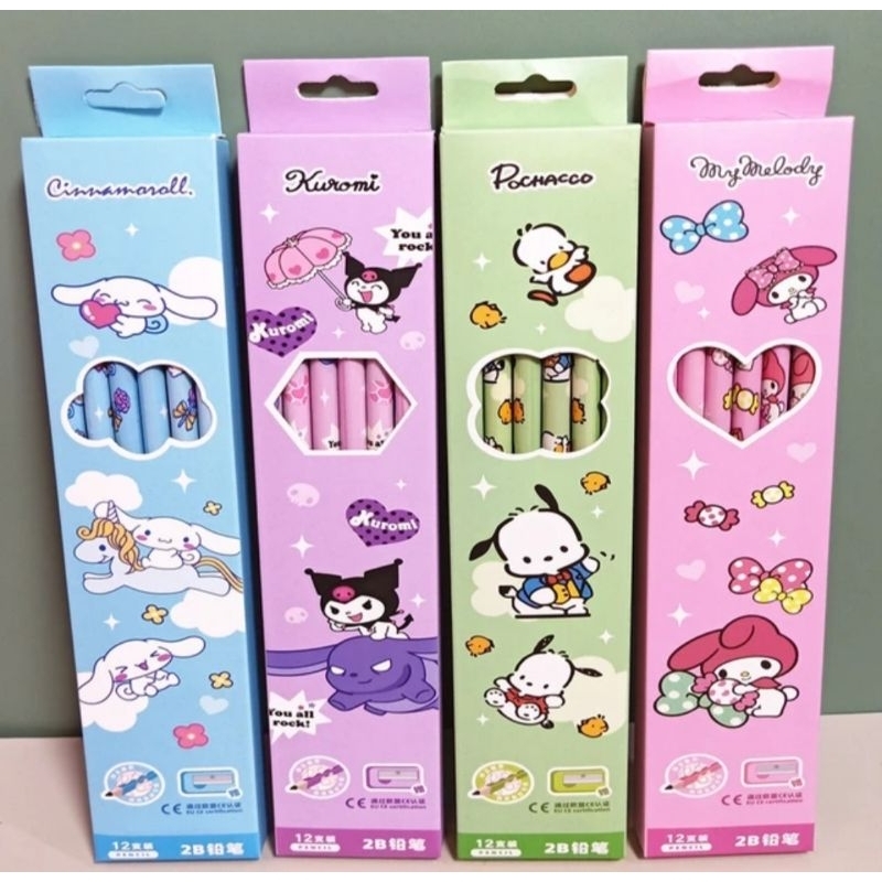 

Pensil 2b Sanrio isi 12 pcs free rautan