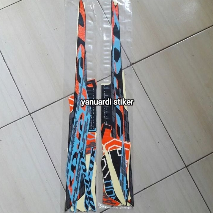 STRIPING STIKER LIST AEROX NEW TAHUN 2024 BIRU OREN STIKER AEROX 2024 BIRU OREN
