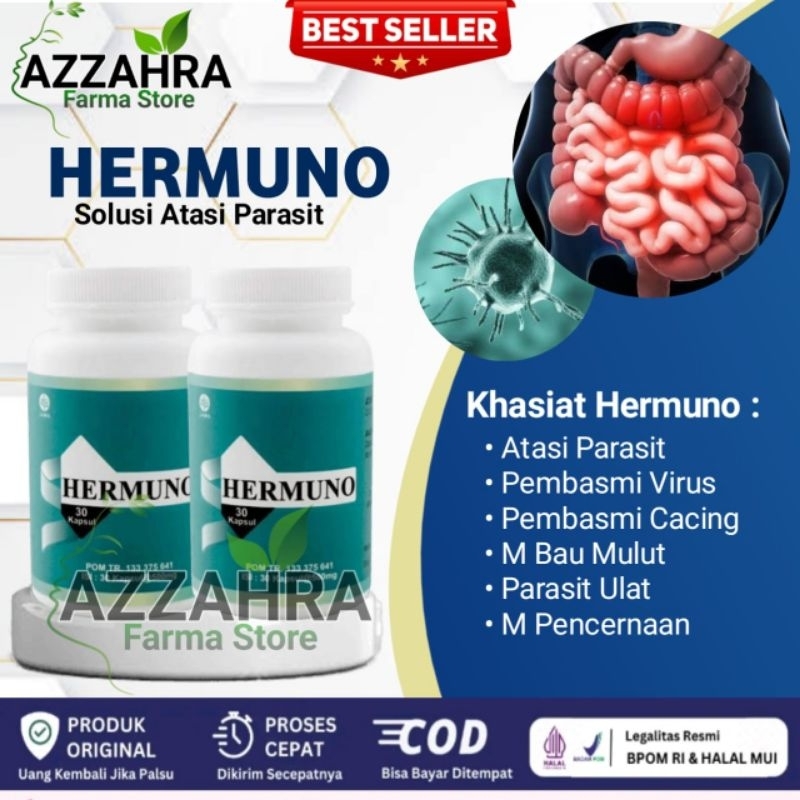 HERMUNO Asli Original BPOM - HERMUNO Obat Penghilang Anti Parasit dan Memelihara Daya Tahan Tubuh