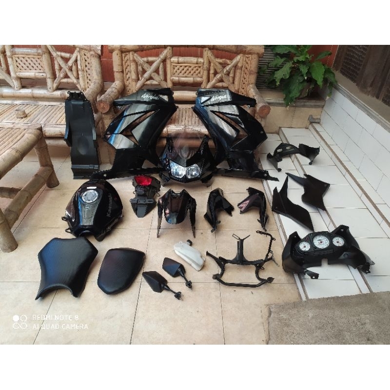 fairing body full set original ninja 250R karbu hitam