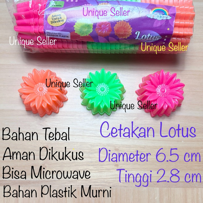 [READYYY] [Isi12] Cetakan Kue Lotus 6.5 cm Plastik / Cetakan Lotus Teratai / Cetakan Puding Kue Putu