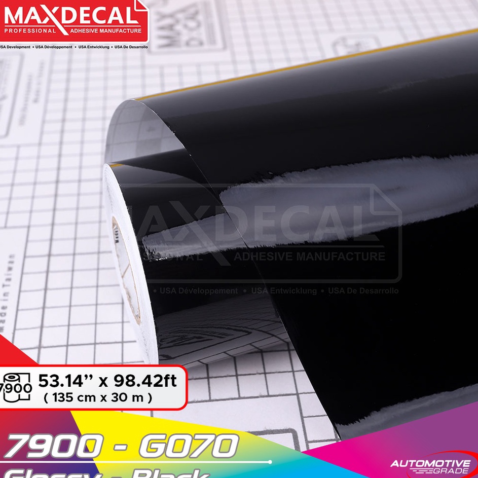 Per Meter MAXDECAL 79 7 BLACK 135 cm Hitam Gloss Matte Doff Skotlet Vinyl Sticker Lentur