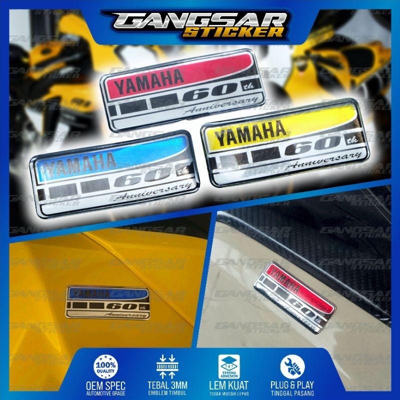 emblem timbul 60th anniversary yamaha / emblem yamaha 60th anniversary