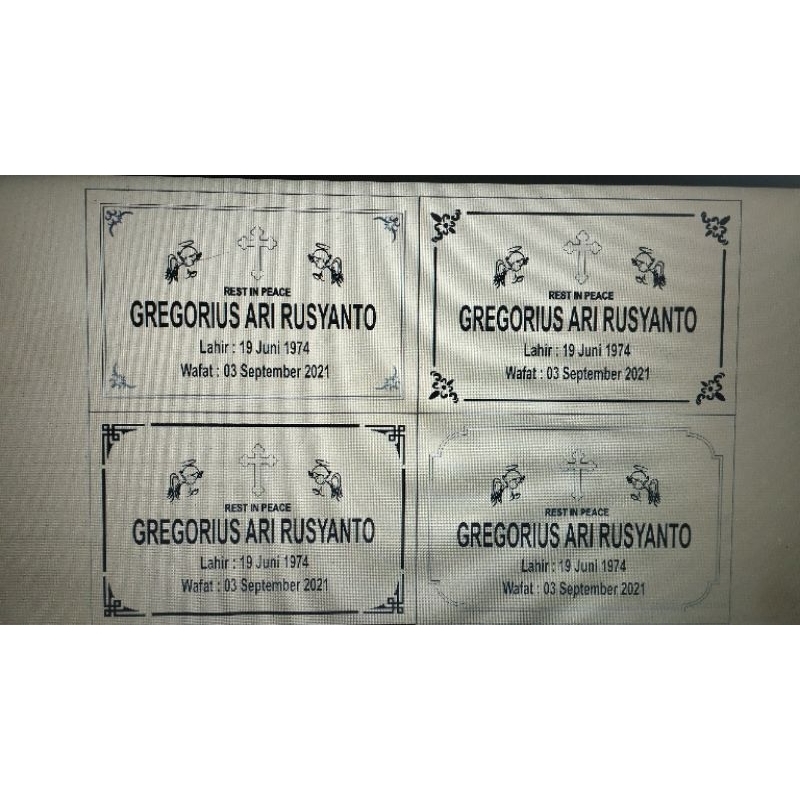 BATU NISAN KRISTEN 30X20 MARMER ASLI