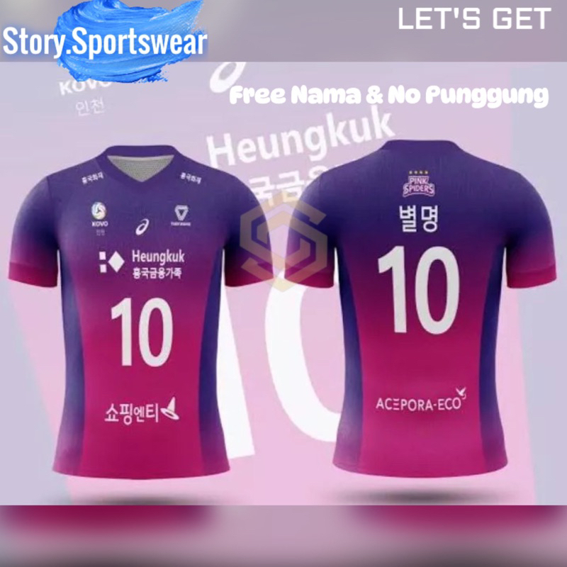 Baju Kaos Jersey Voli Volley Free Nama & No Punggung Pria Wanita Full Printing