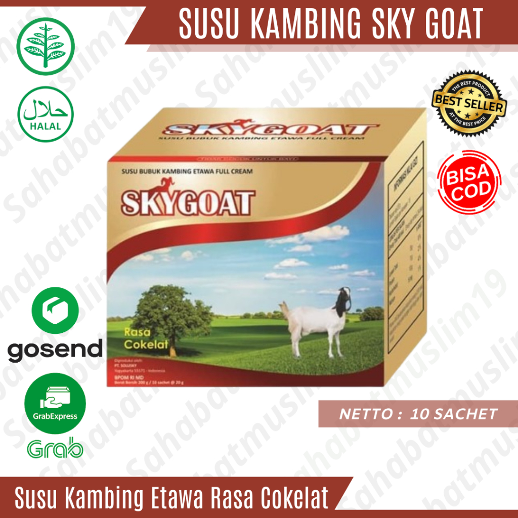 

SKY GOAT Susu Kambing Etawa Rasa Cokelat 10 Sachet Susu Bubuk Asli