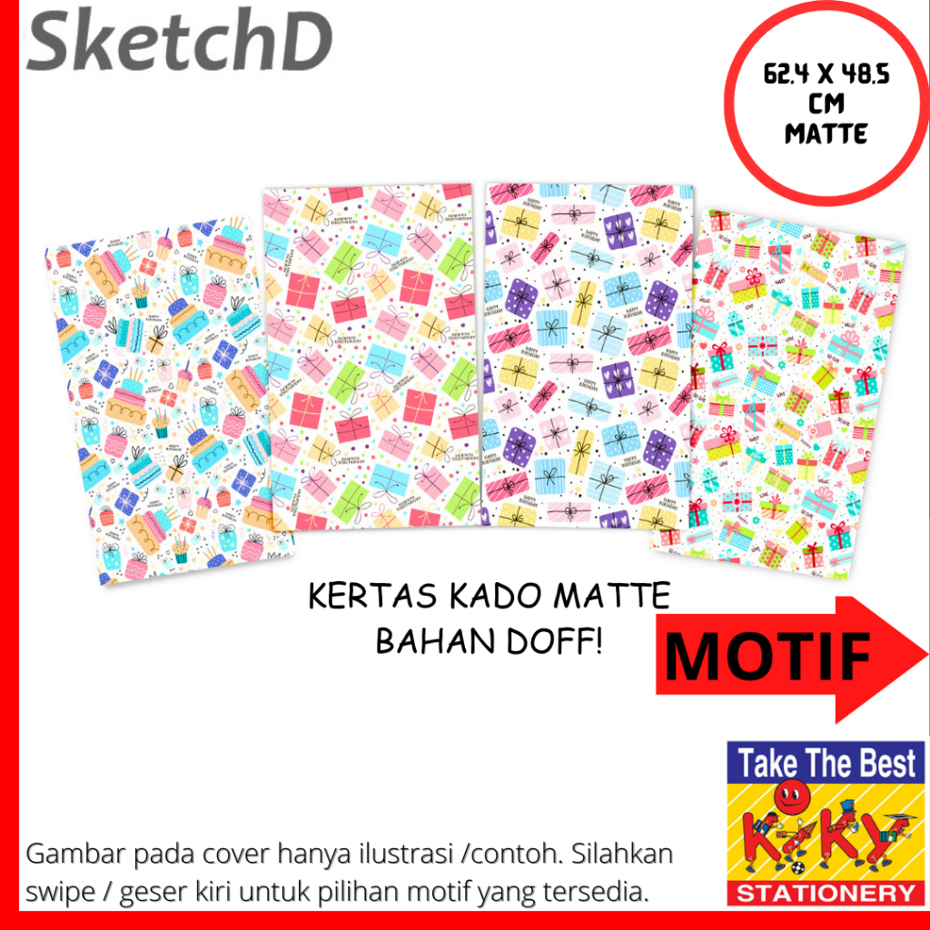 

Kertas Kado Kecil Matte Kiky 62.4x48.5 cm - Gift Wrapping Paper