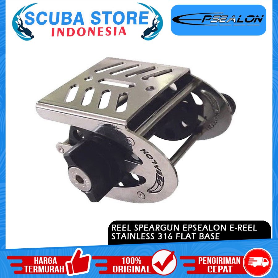 Reel Speargun Epsealon E-Reel Stainless 316 Flat Base Rol Panah Ikan Selam Spearfishing Freedive Fre