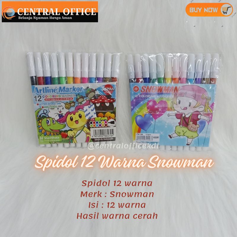 

Spidol 12 Warna Snowman PW-12A/Spidol Warna/Spidol Kecil 12 Warna Snowman PW-12A