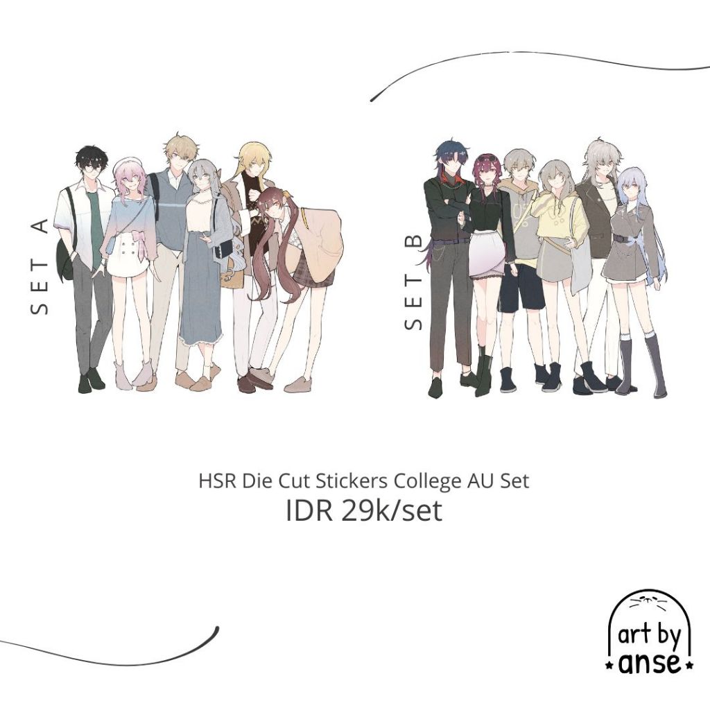

Honkai Star Rail Diecut Sticker College AU Set