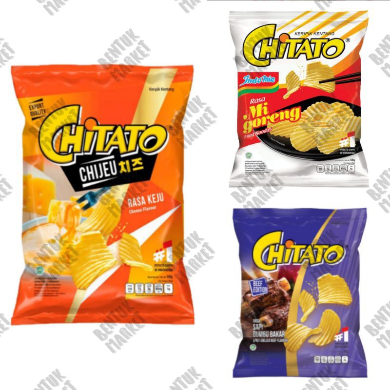 

CHITATO Keripik Kentang Indomie Goreng 68gr / Keju Supreme / Sapi Bumbu Bakar 68gr / Keripik Kentang / Chiki / Cemilan Instan