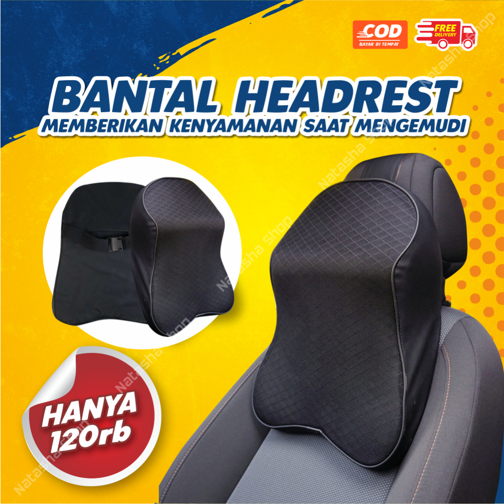 Bantal Leher Mobil Sandaran Leher Mobil Penyangga Leher Mobil - BANTAL HEADREST Mobil