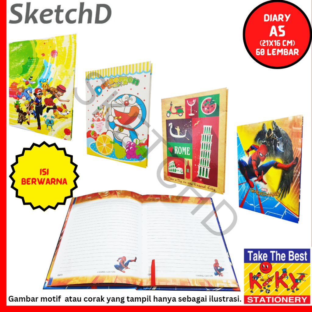 

Buku notes Memo Diari Kiky Diary Hardcover A5 Notebook 60 lembar