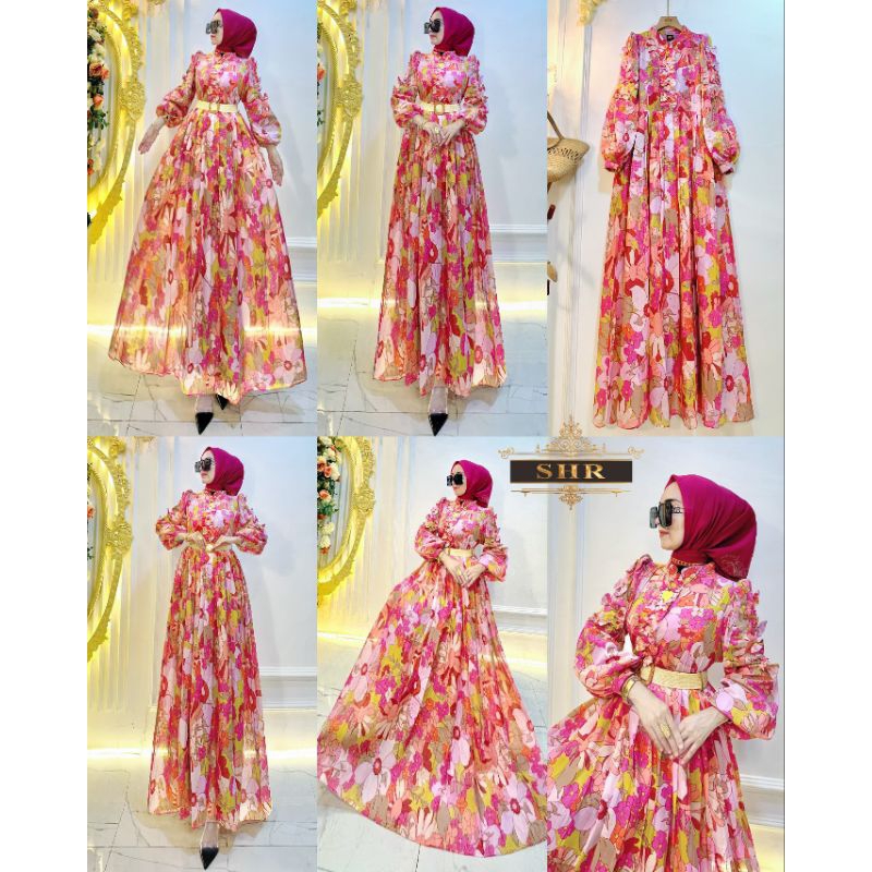 NEW MAXI DRESS KODE GAMIS PITA 100% SHR