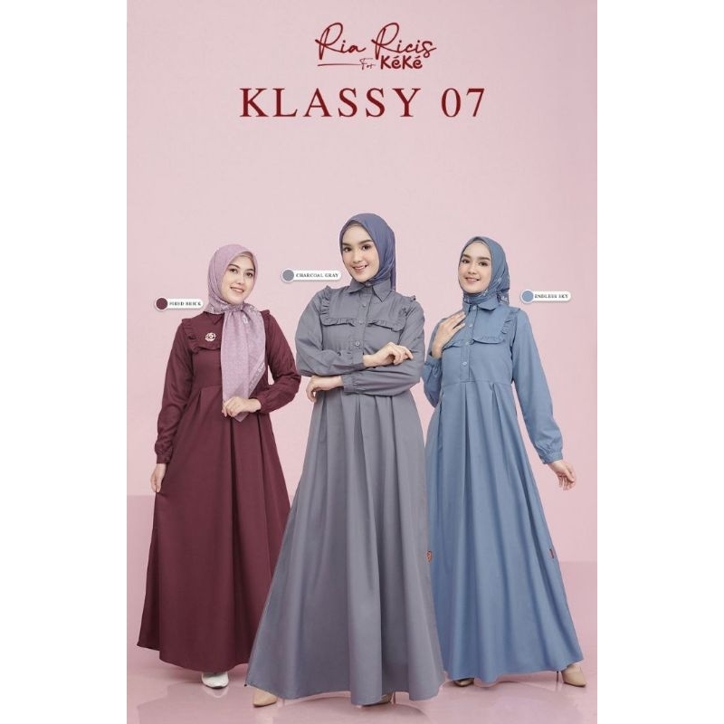 Keke Gamis Dewasa Polos Series Ria Ricis Klassy 07 Fired Brick-Maroon Charcoal Grey-Abu Gamis Polos 